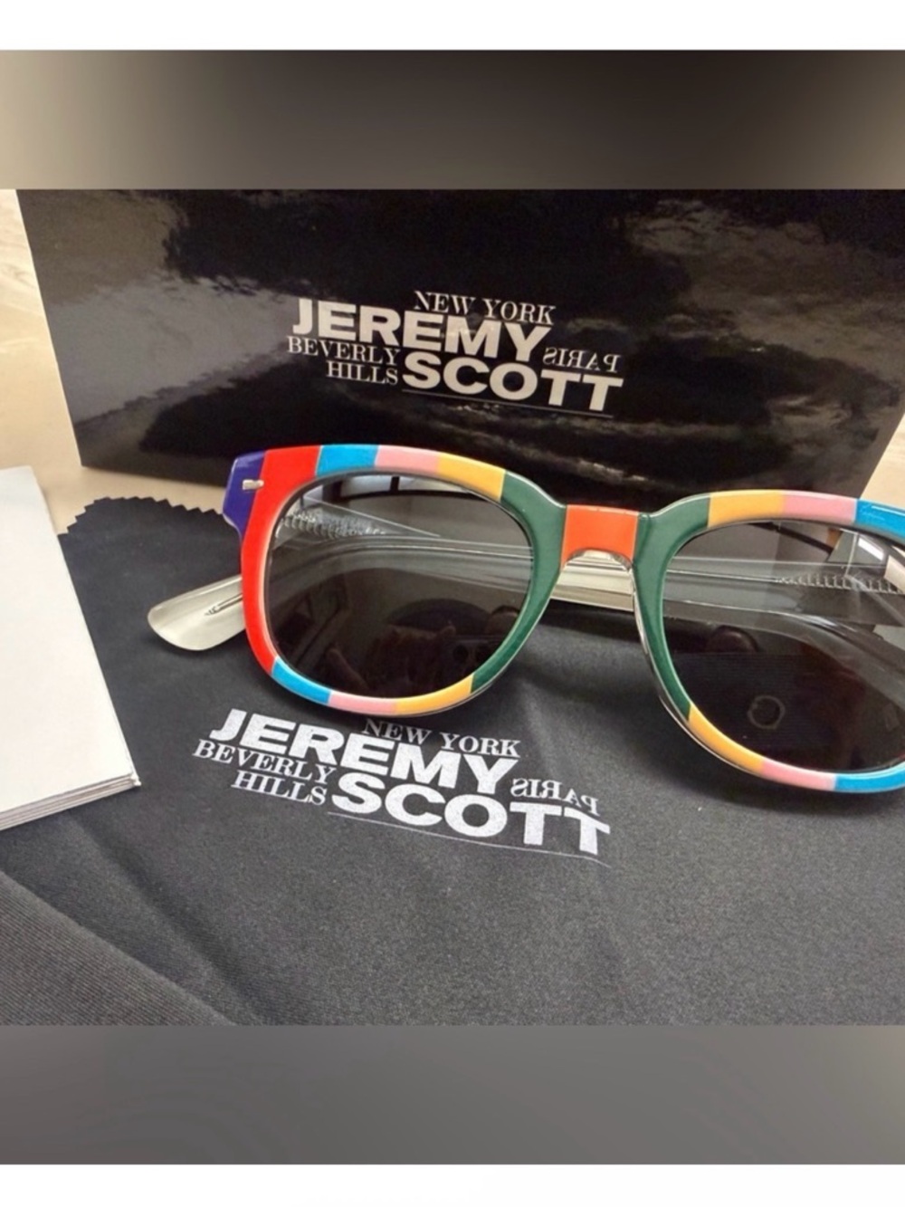 Jeremy Scott Multicolor rainbow Sunglasses :::